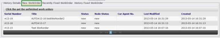Unfinished Workorder