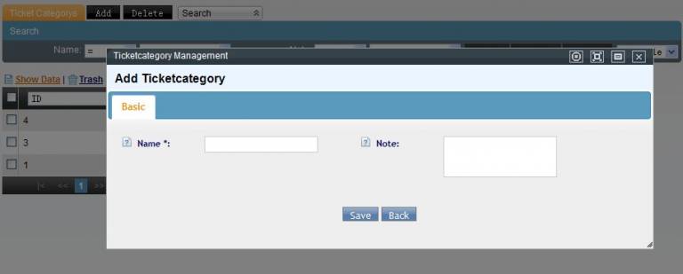 Add Ticket Category Page
