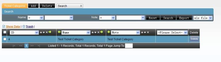 Ticket Category Page