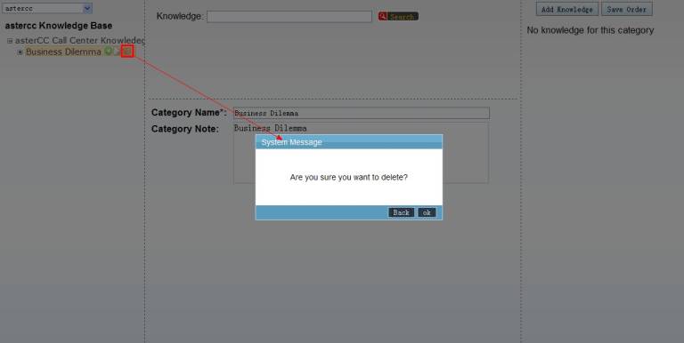 Delete Knowledgebase Category