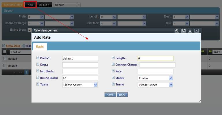 Add System Rate Page
