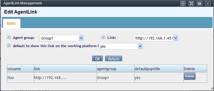 Add Agent Group Link